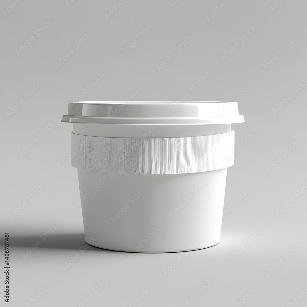 White Paper Cup with Band and Clean Design White Paper Cup with Band and Clean Design