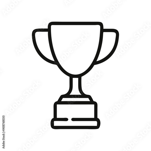 gold trophy cup vector icon illustration