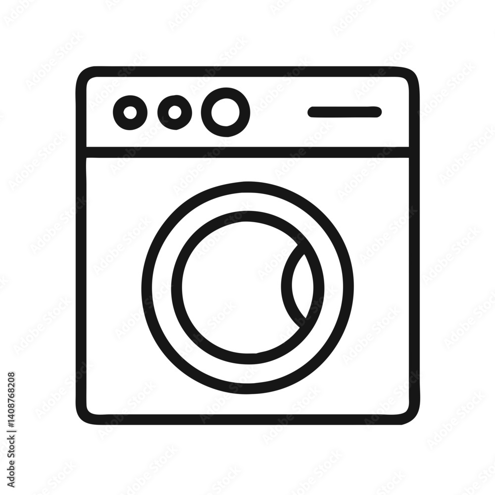 washing machine line art vector icon washing machine line art vector icon