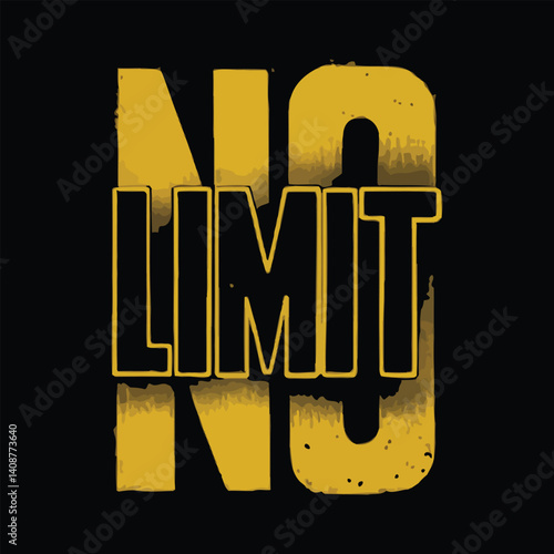 no limit typography t shirt design on black background