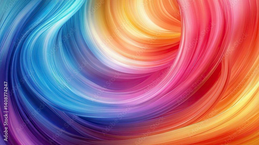 Vibrant swirling colors. Dynamic abstract design with a blend of bright hues