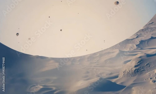 Wallpaper Mural Animate a serene lunar landscape with soft shadows cast by the Earth hanging in the starry sky, while slow-moving dust particles gently float above the cratered surface Torontodigital.ca