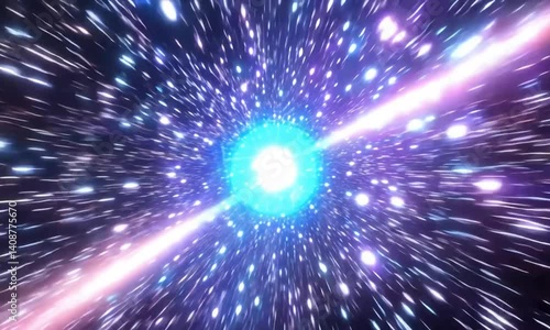 Wallpaper Mural Generate a stylized hyperspace jump sequence from the cockpit of a ship, with streaking stars and chromatic warping effects Torontodigital.ca