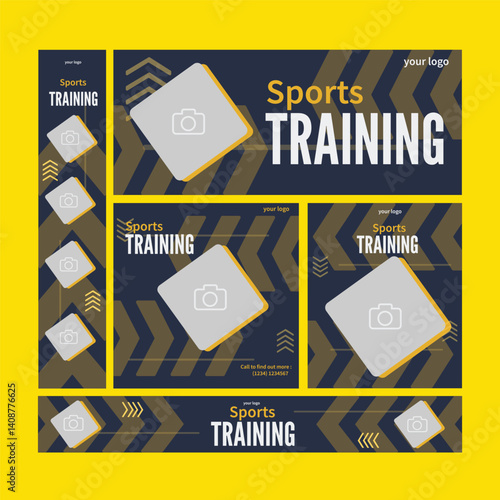 Sports social media post design template Premium Vector