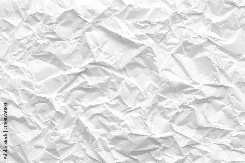 Fototapeta premium Crumpled White Paper Texture for Background and Design Use