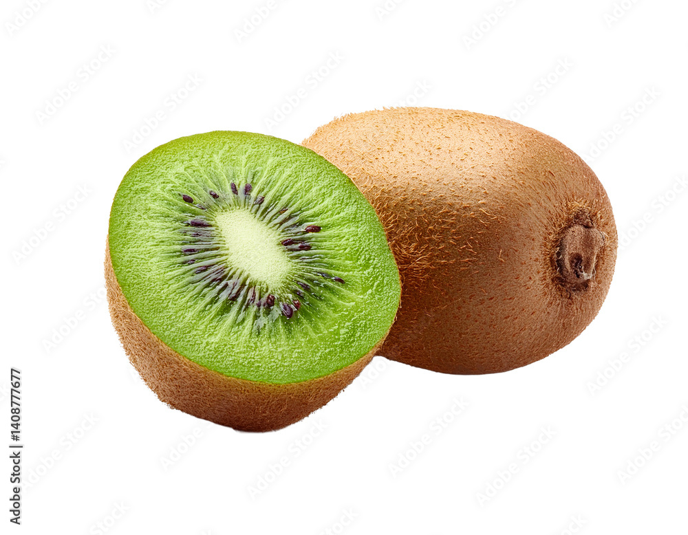 Obraz premium Kiwi fruit, isolated on transparent background, high quality photo