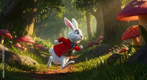 The White Rabbit's Urgent Journey Through Wonderland
