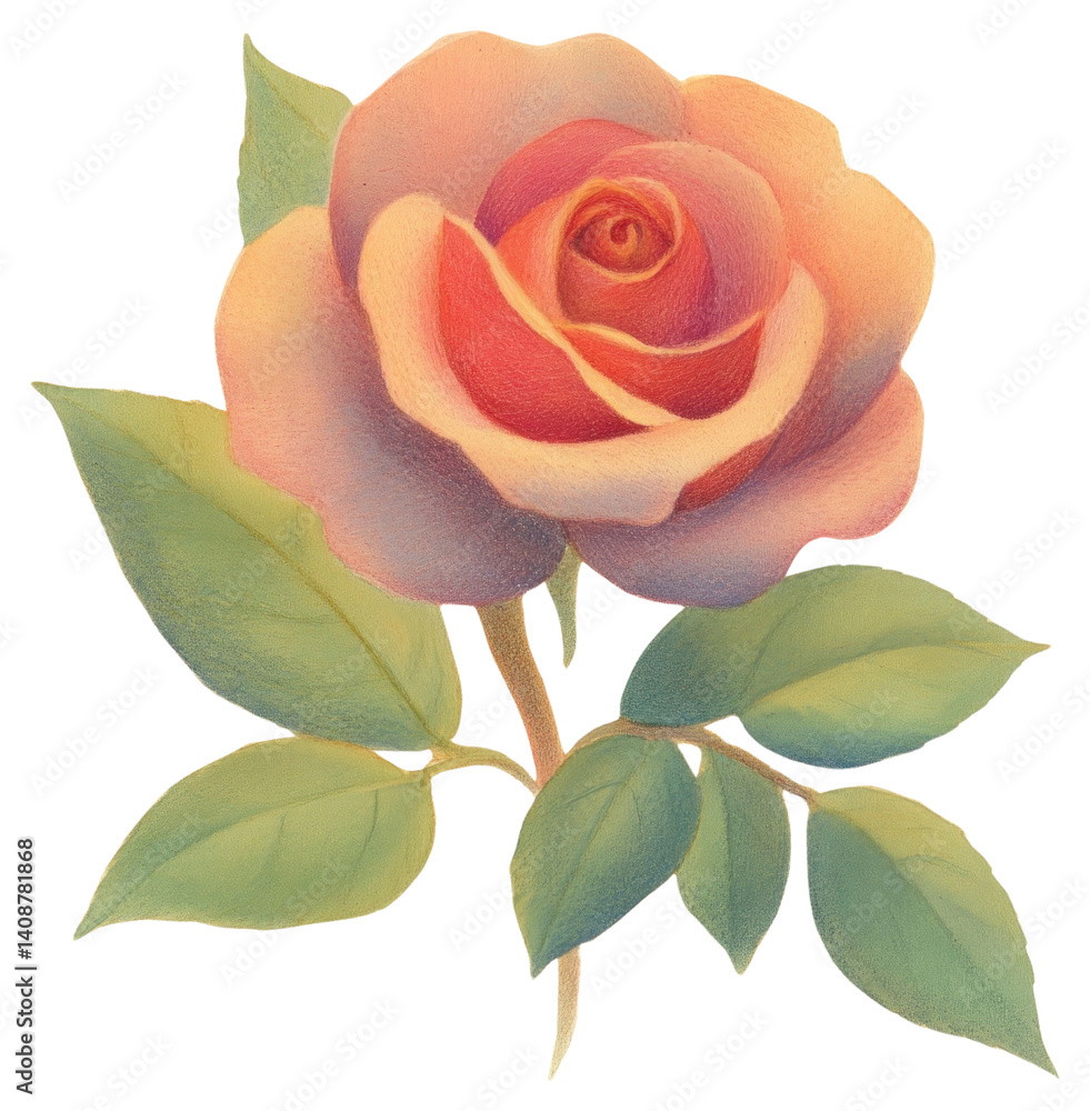 Obraz premium PNG Cute rose illustration flower petal.