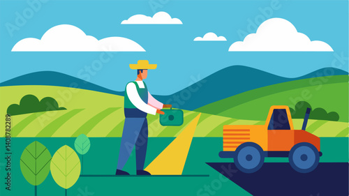 By incorporating remotecontrolled silage covers farmers can easily and quickly cover their silage piles to protect them from the elements and maintain their nutritional quality.. Vector illustration