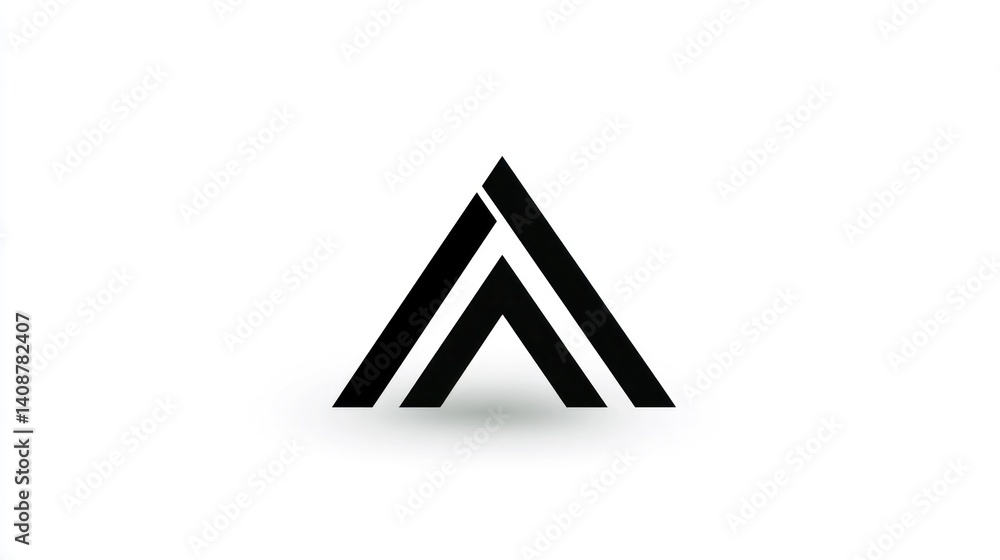Abstract black triangle logo design, white background Abstract black triangle logo design, white background