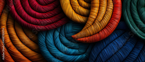 Obraz  z motywem Vibrant, Textural Circles of Color