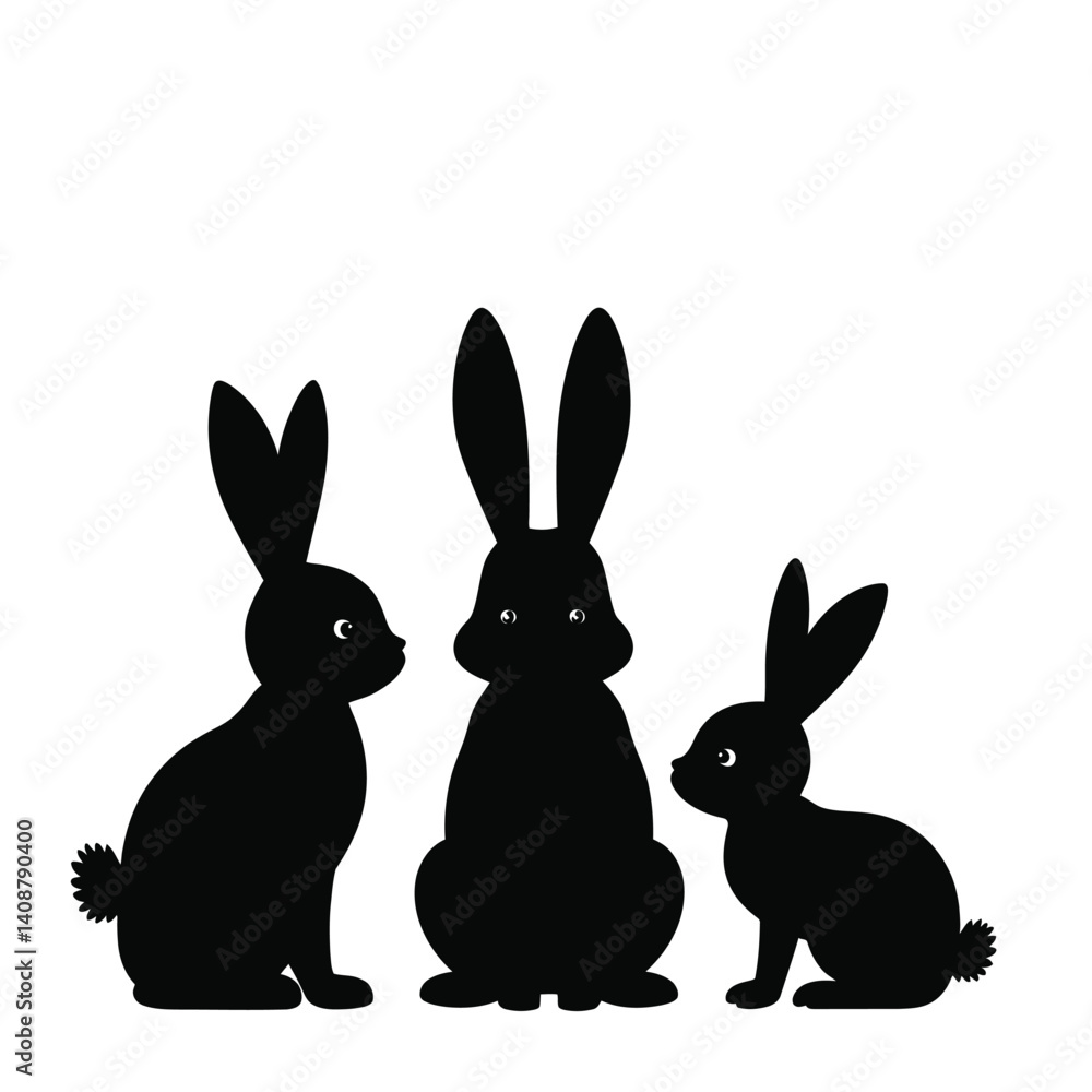 Fototapeta premium minimalist_easter_bunny_black