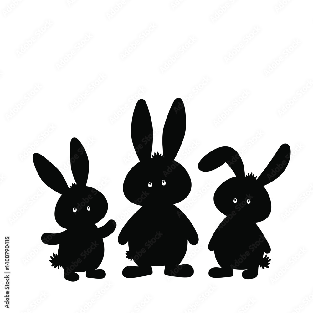 Fototapeta premium flat_design_easter_bunnies