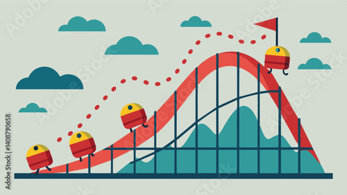 The line on the chart resembles a rollercoaster with a sudden and dramatic climb that represents the sudden increase in food prices.. Vector illustration