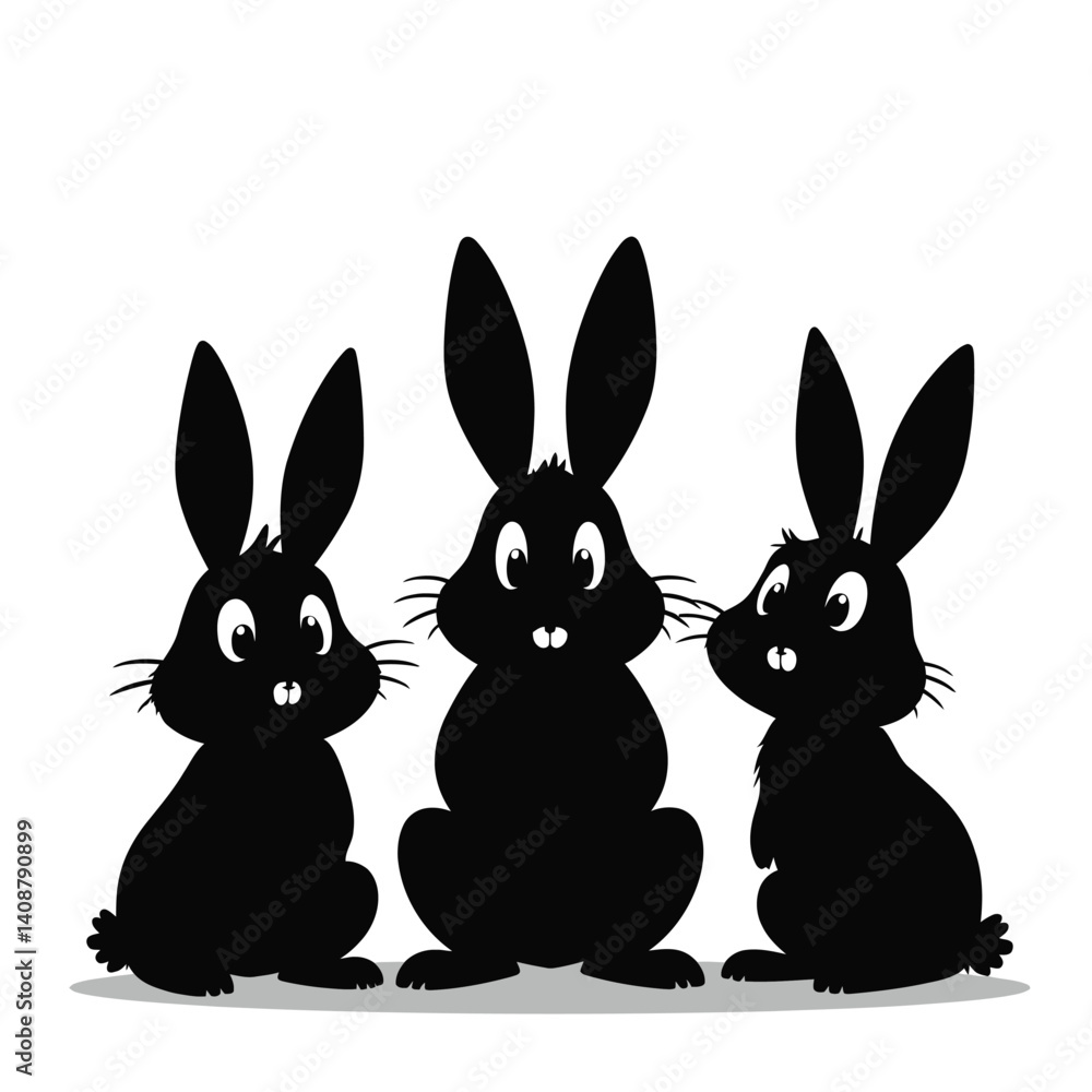 Obraz premium white_background_black_bunny_art