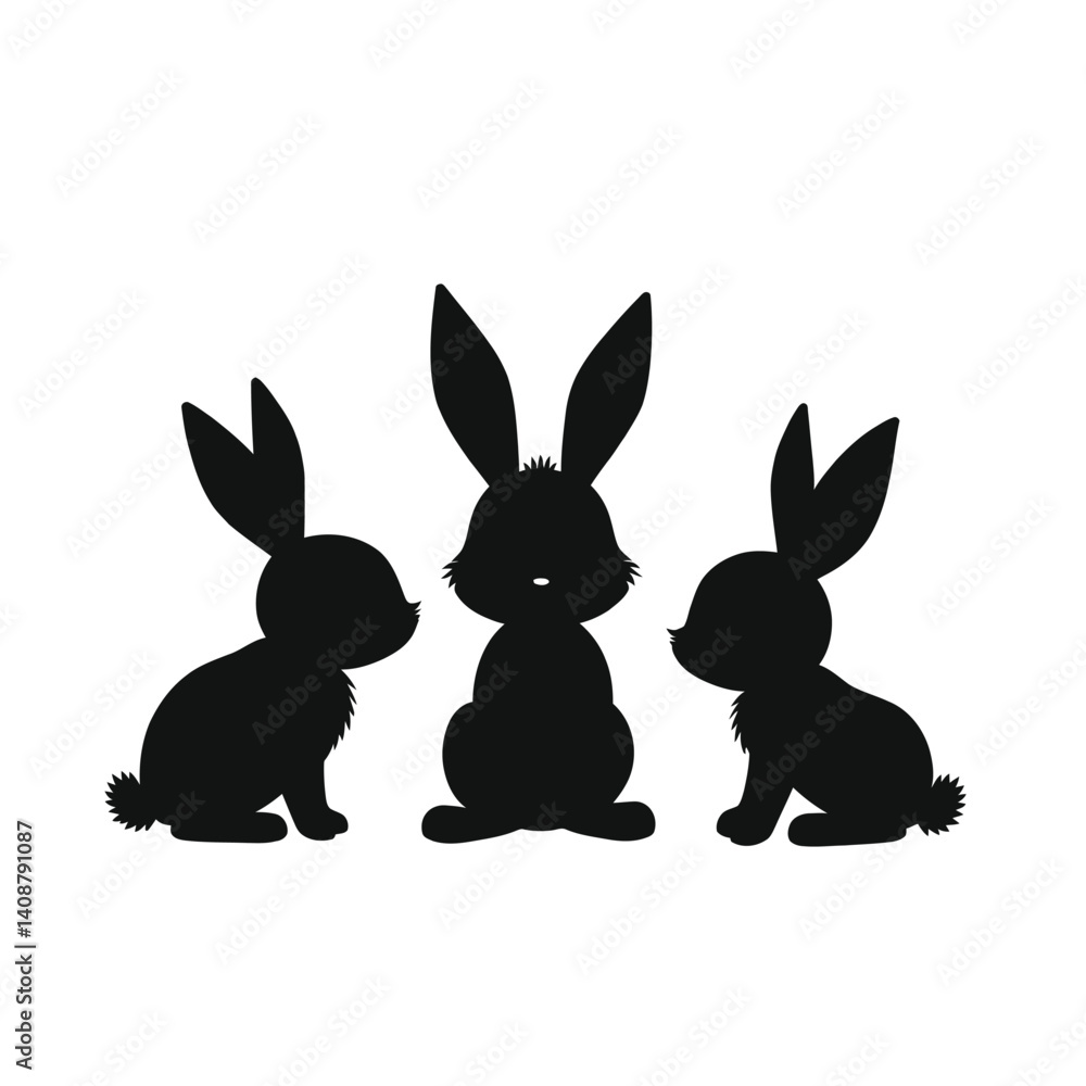 Obraz premium black_and_white_easter_bunny_graphic
