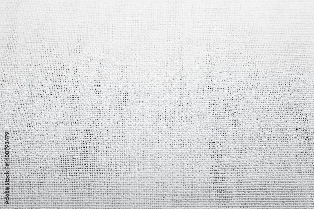 Fototapeta premium Textured White Linen Fabric Background for Minimalist Design
