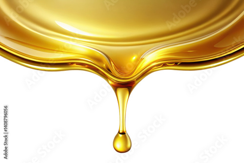 drop of gold oil, liquid, honey isolated PNG