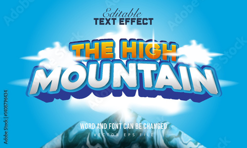 Sky background editable text effect premium vector 3