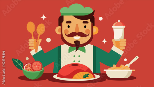 Flavorful and hearty s of meat lovingly prepared with timehonored techniques and a touch of cultural pride.. Vector illustration