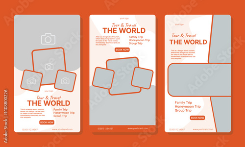 social media template banner travel and vacation service promotion. fully editable instagram and facebook square post frame puzzle organic sale poster