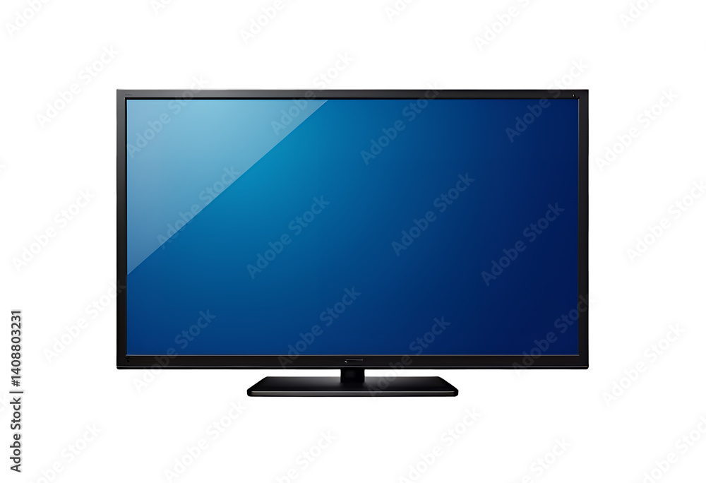 Flat Screen TV with Blue Display, transparent background. Flat Screen TV with Blue Display, transparent background.