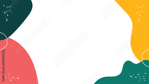 Abstract frame background with Playful Pink teal  geometric shapes, dots, and lines for presentation