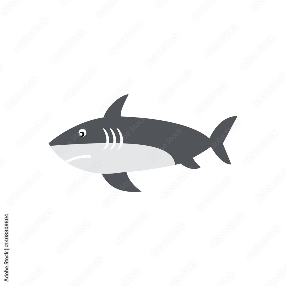 Fototapeta premium Shark Nautical Icon Color 
