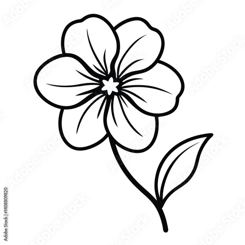 Monochrome floral vector illustration of a vintage blossom