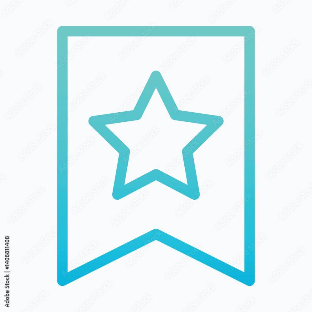 Bookmark Icon, Save, Lineal Gradient Style Isolated Vector Icon. Bookmark Icon, Save, Lineal Gradient Style Isolated Vector Icon.