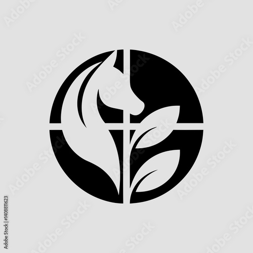 vector illustration of a plant with horse 
