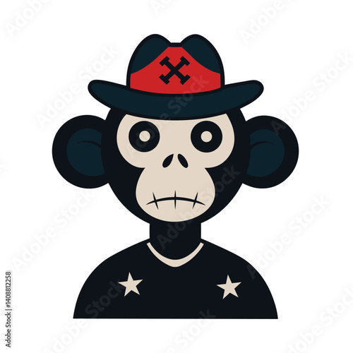 Voodoo monkey funny carton vector art