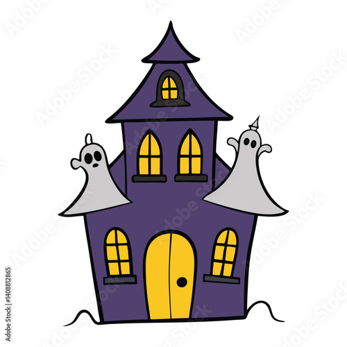 A spooky haunted ghost house, filled with eerie whispers, creaking floors, and dark shadows. It's a chilling maze where restless spirits roam, waiting to scare the brave.