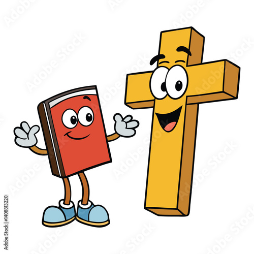 A cross-and-Bible symbolizes the union of Christianity's faith and scripture, representing the core of Christian beliefs: salvation through Christ and the guidance of the Bible.