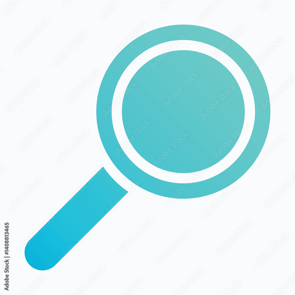 Magnifying Glass Vector Icon. Gradient Silhouette Style Isolated Vector Icon. Magnifying Glass Vector Icon. Gradient Silhouette Style Isolated Vector Icon.