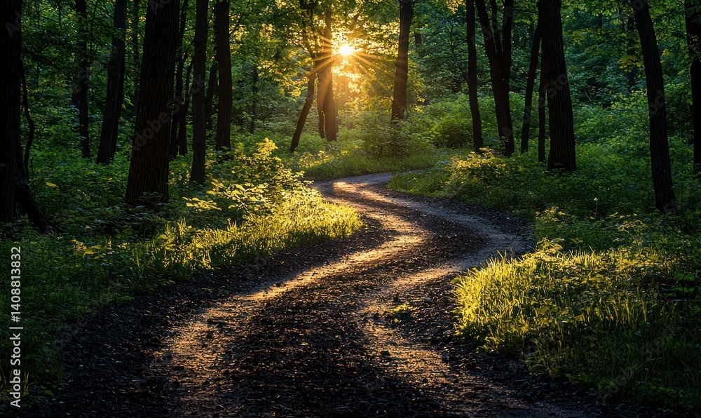 Obraz premium Sunlight Path Forest
