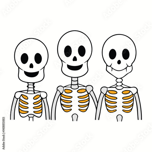 A spooky Halloween skeleton standing tall with eerie bones, ready to haunt the night. Perfect for haunted houses, parties, or creepy yard displays!