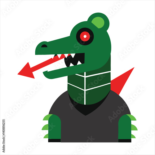 Cyborg crocodile vector art
