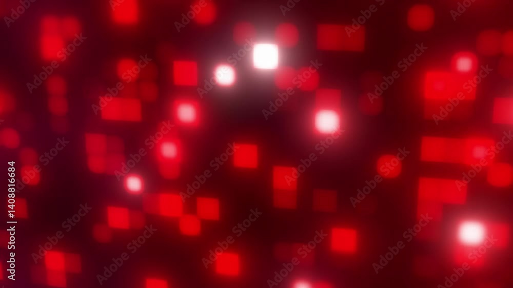 abstract red glowing geometric square shapes with a bokeh effect on dark background animation video abstract red glowing geometric square shapes with a bokeh effect on dark background animation video