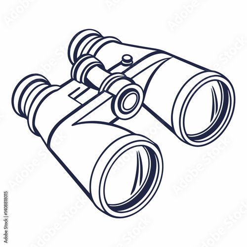 binoculars on white background