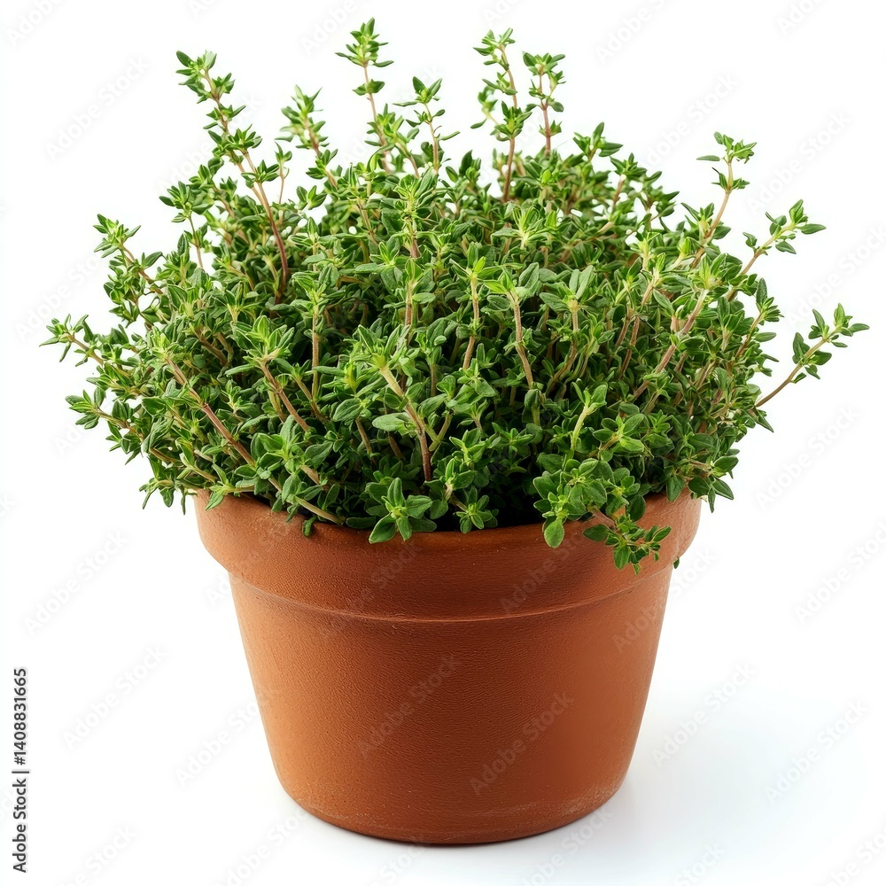 Vibrant Thyme Plant in Terracotta Pot: A Culinary and Aromatic Herb Vibrant Thyme Plant in Terracotta Pot: A Culinary and Aromatic Herb