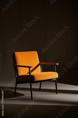 Wallpaper Mural a close up of a chair in a dark room with a light on Torontodigital.ca