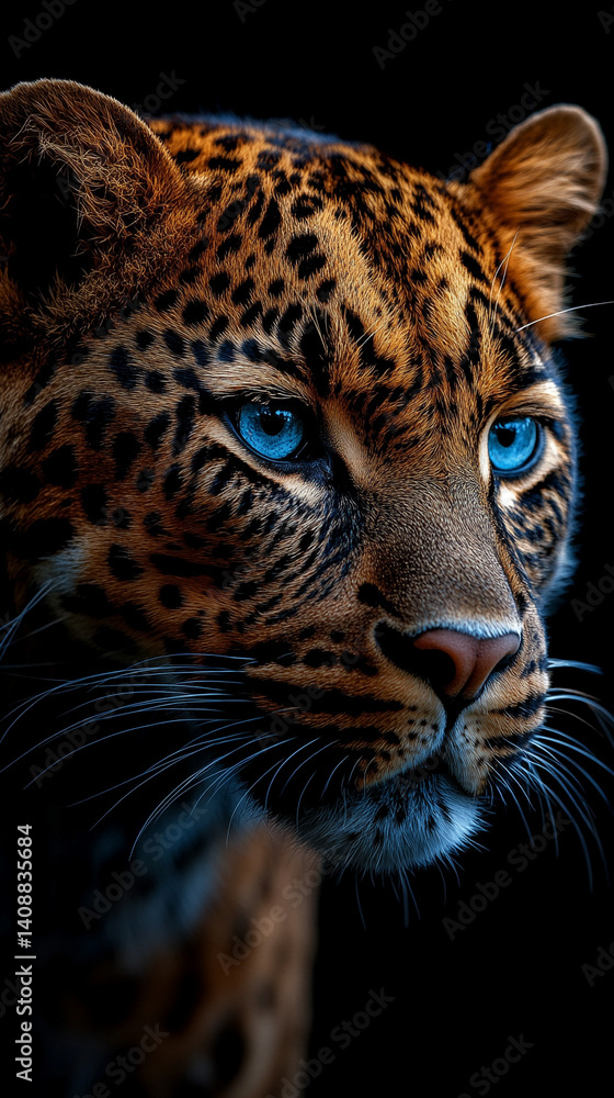 Fototapeta premium Abstract wallpaper featuring a stylized leopard against a vivid contrast background. Symbolizing strength, stealth, and individuality, this modern design evokes power and fearless elegance.