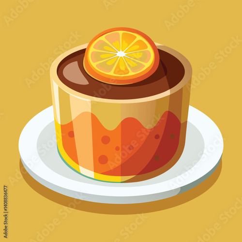 Delicious orange chocolate mousse dessert in glass