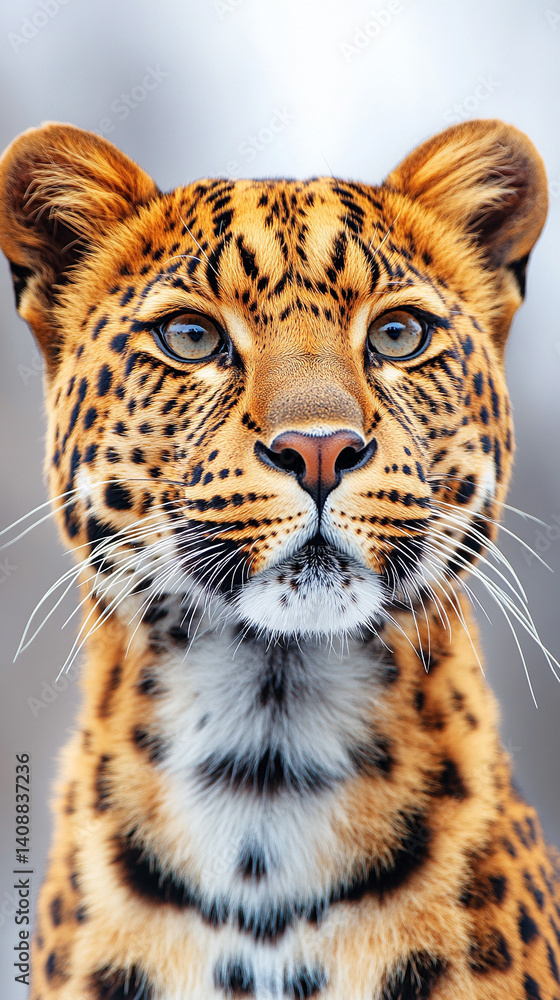 Fototapeta premium Abstract wallpaper featuring a stylized leopard against a vivid contrast background. Symbolizing strength, stealth, and individuality, this modern design evokes power and fearless elegance.