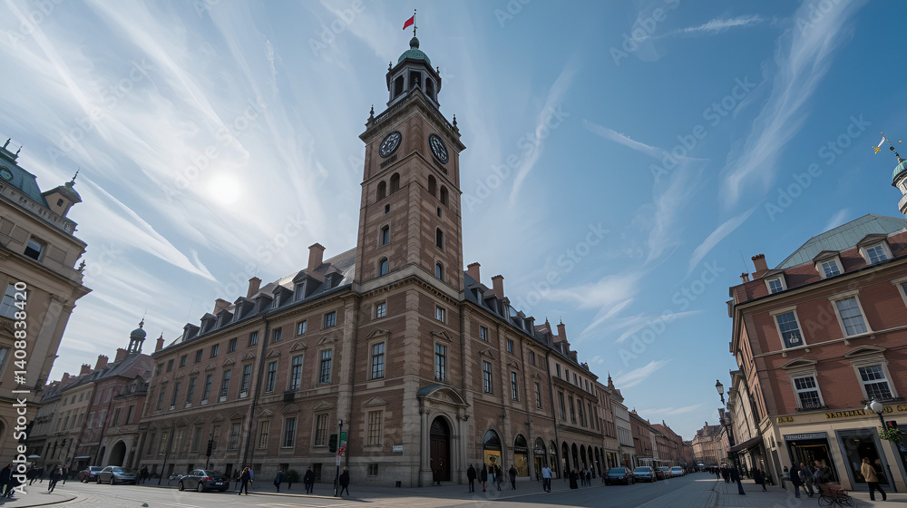 Fototapeta premium old town hall clock tower