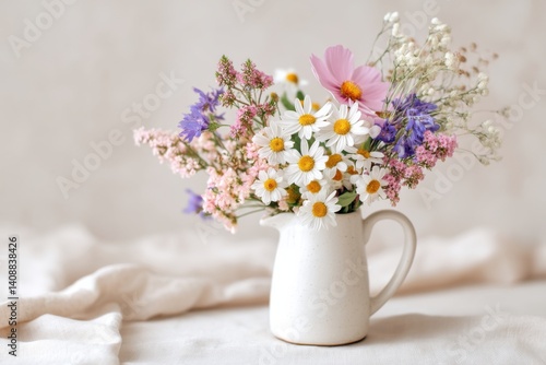 Wallpaper Mural Colorful wildflowers adding a touch of beauty to a white ceramic vase Torontodigital.ca