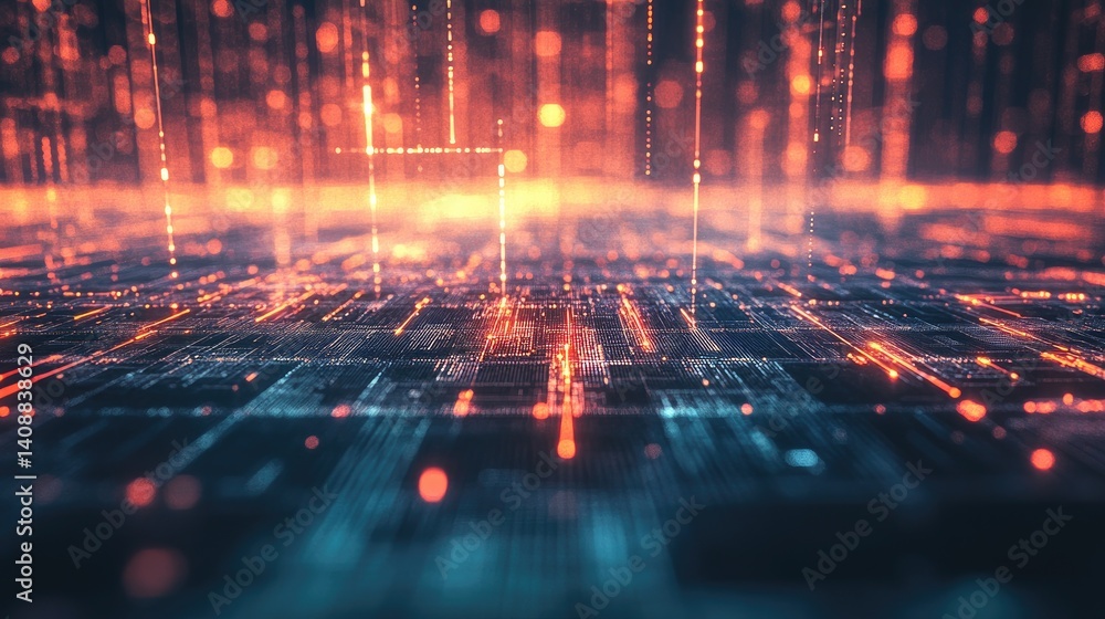 Fototapeta premium Futuristic abstract HUD interface background with glowing UI elements