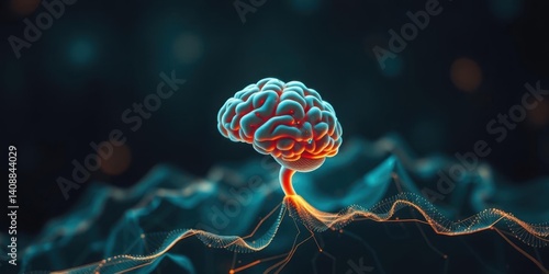 Wallpaper Mural Abstract Brain Neural Network Data AI Technology Concept Torontodigital.ca