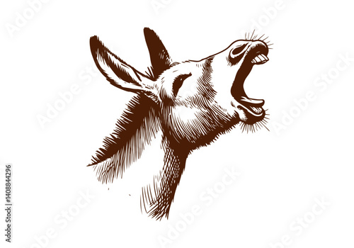 Donkey hand drawn sketch illustration vector